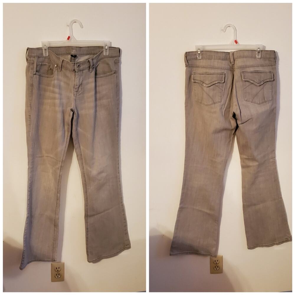 ❤️‍ VINTAGE New York & Company Y2K Light Gray/Blue Comfy Casual Jeans 10 LONG